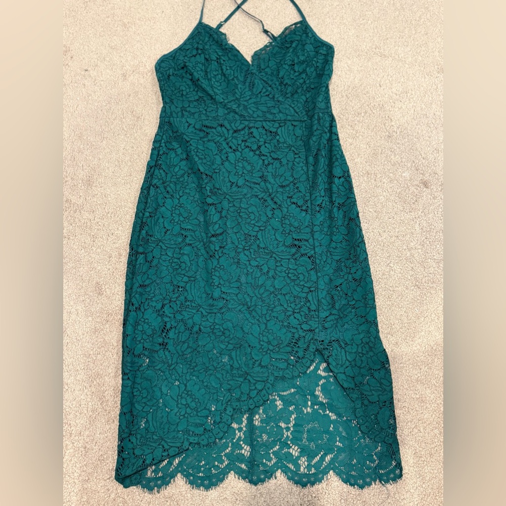 Lulus Sexy Green Lace Cocktail Dress